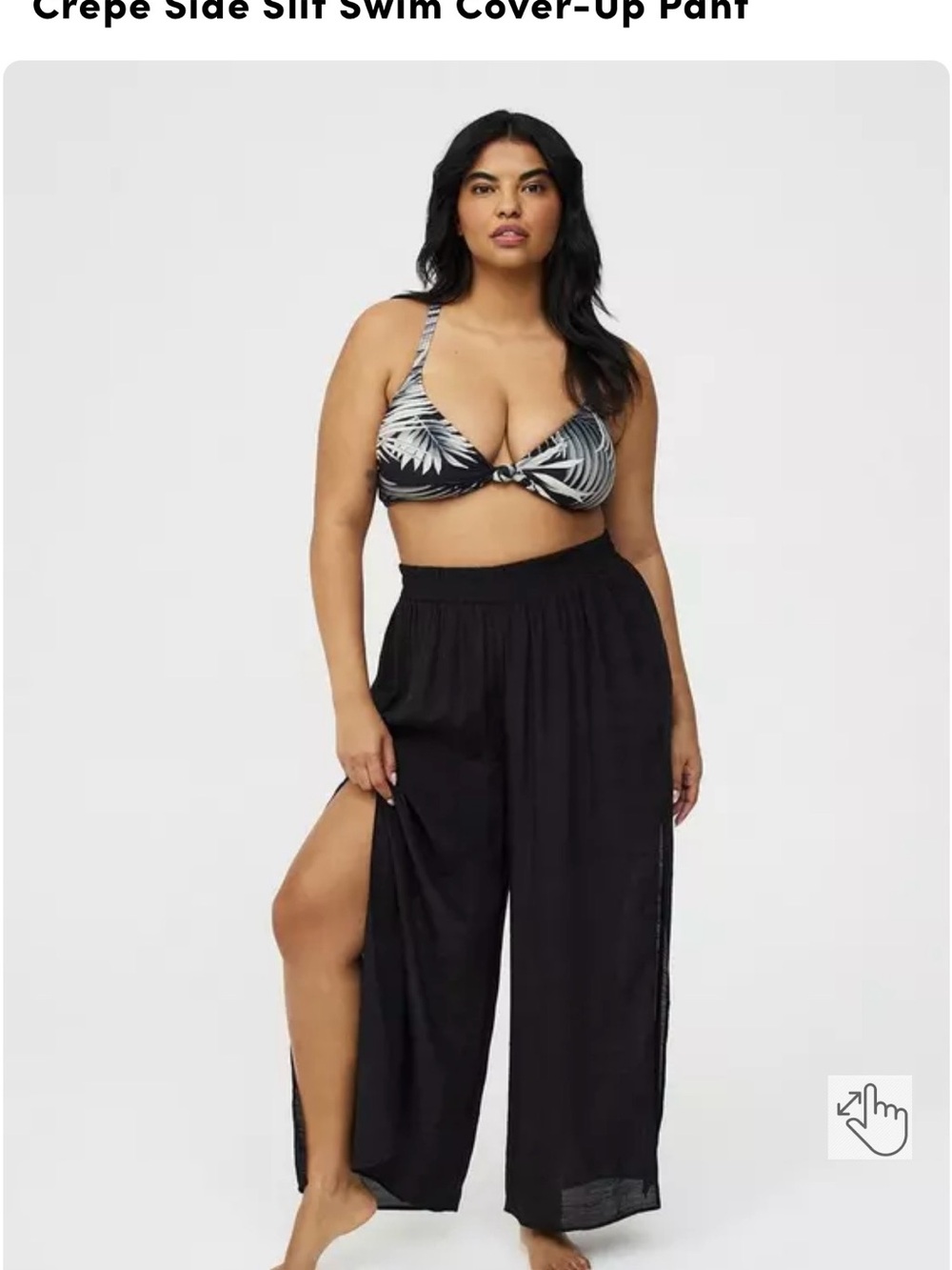 torrid NWT Black Crepe Side-Slit Swim Cover-Up Pants